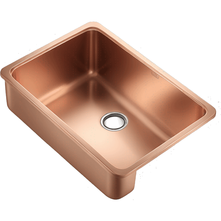 Realistic front facing rose gold farm house style kitchen sink. emoji