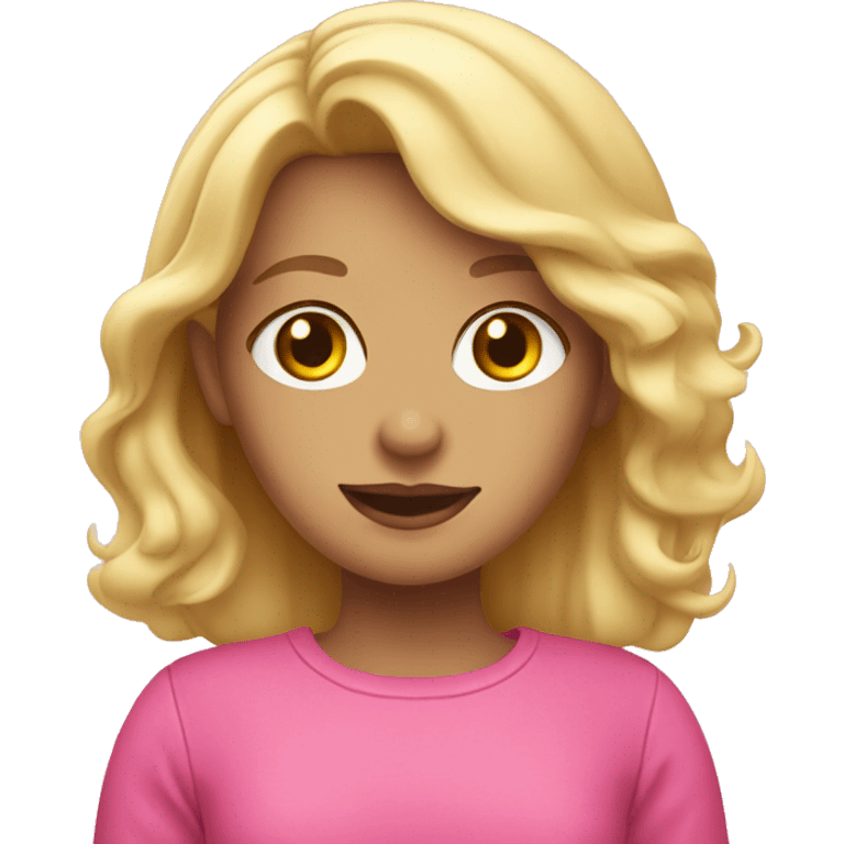 Blonde girl with pink clothes emoji