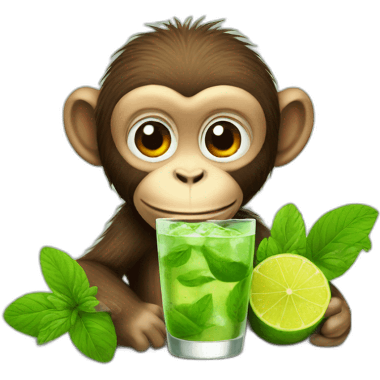 Monkey with mojito emoji