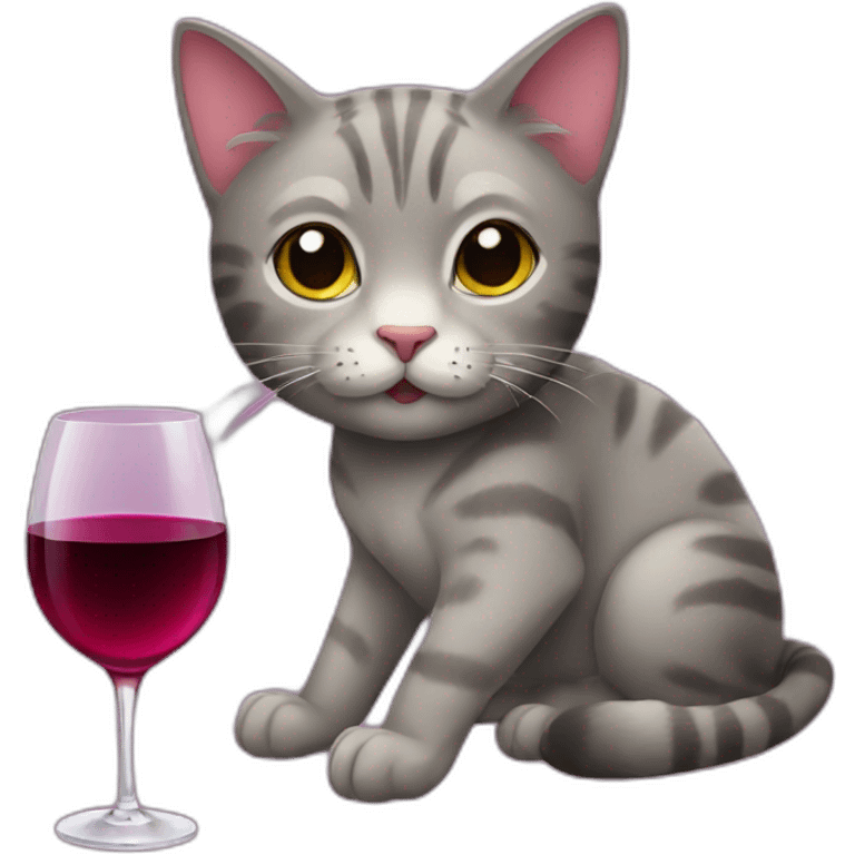 cat drinks wine emoji