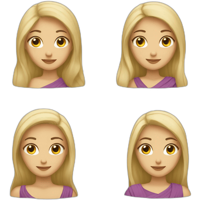 Arab and caucasian girl with blonde hair emoji