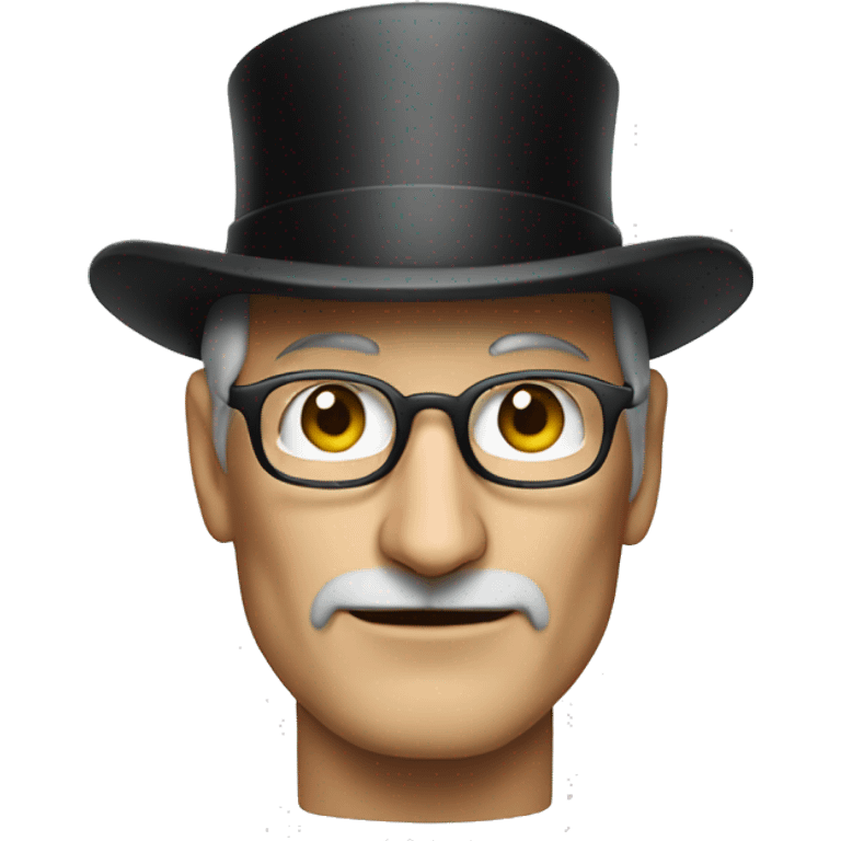 Steve jobs with top hat emoji