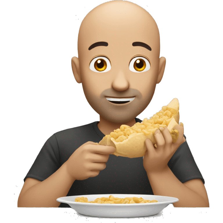 Bald guy eating  emoji