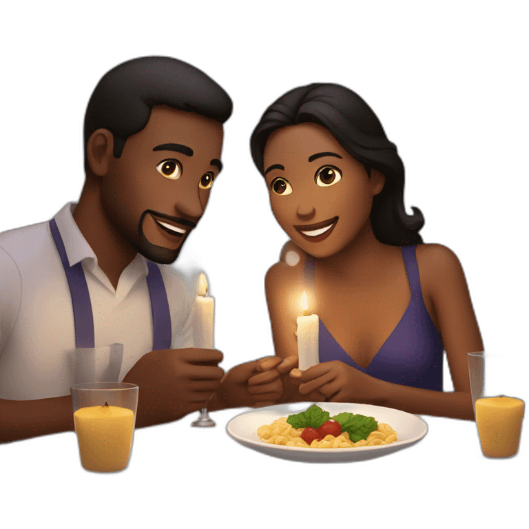 couple having candle light dinner  emoji