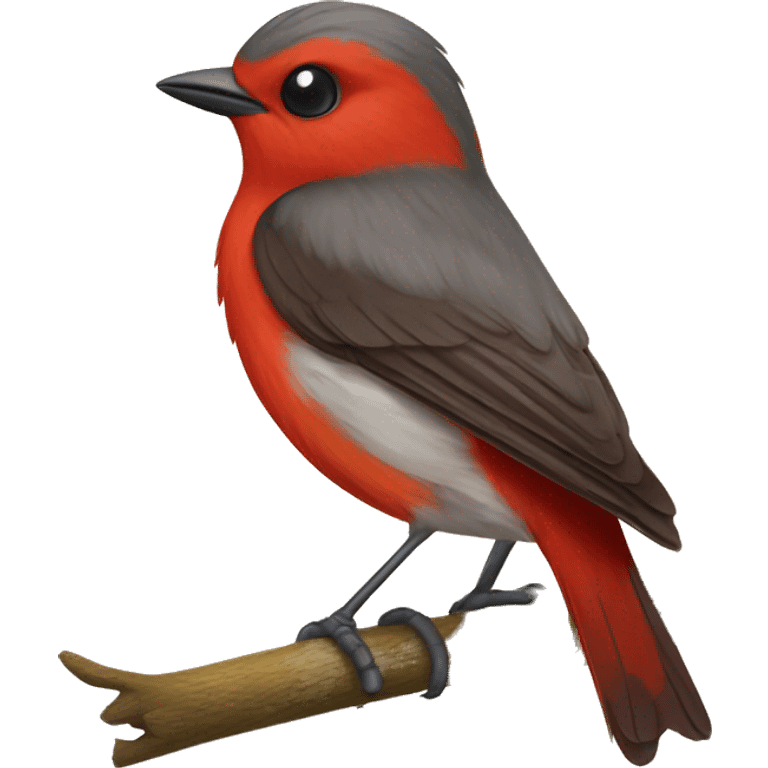 red male flycatcher bird emoji