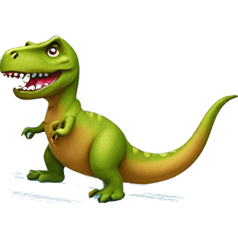 T-rex wearing a tutu on a surfboard emoji