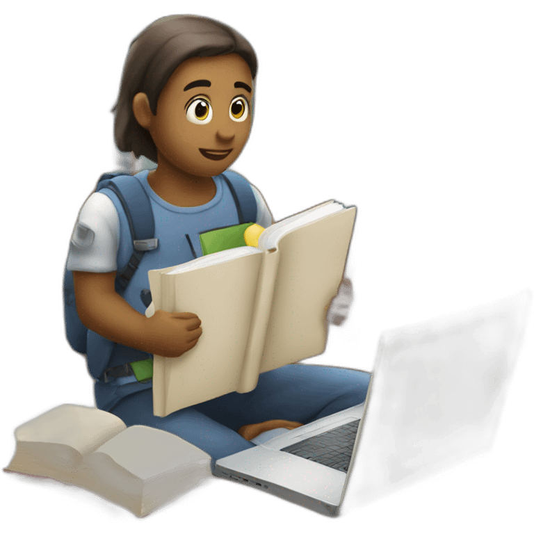 learning with laptop and book emoji