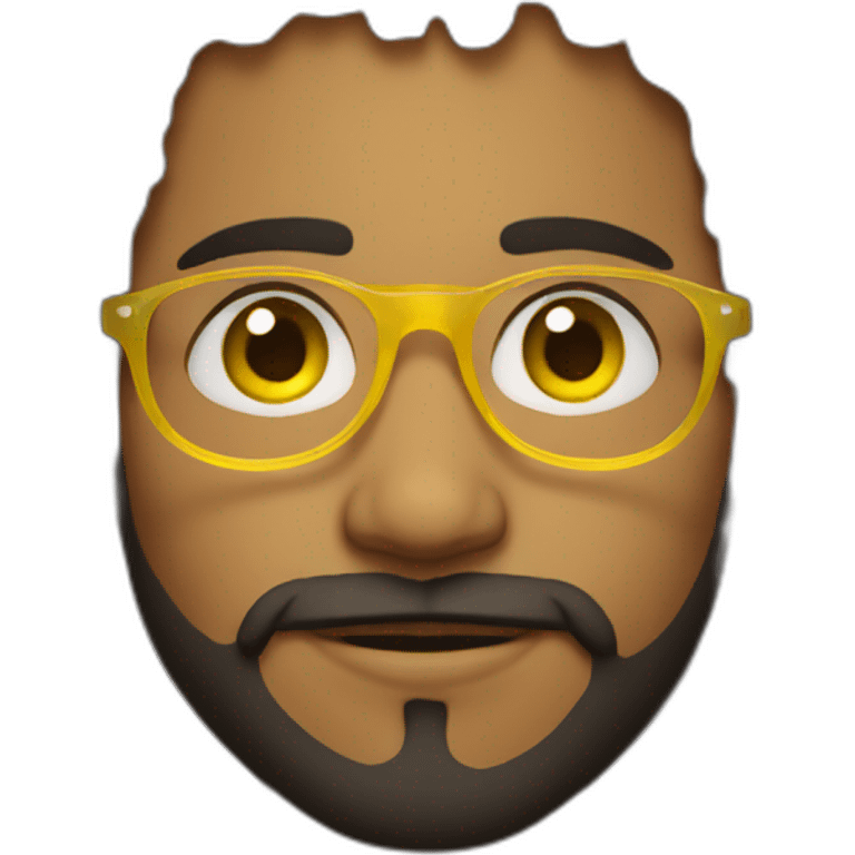 Young Indian Adult male with yellow glass spectacle, beard and curly hair emoji