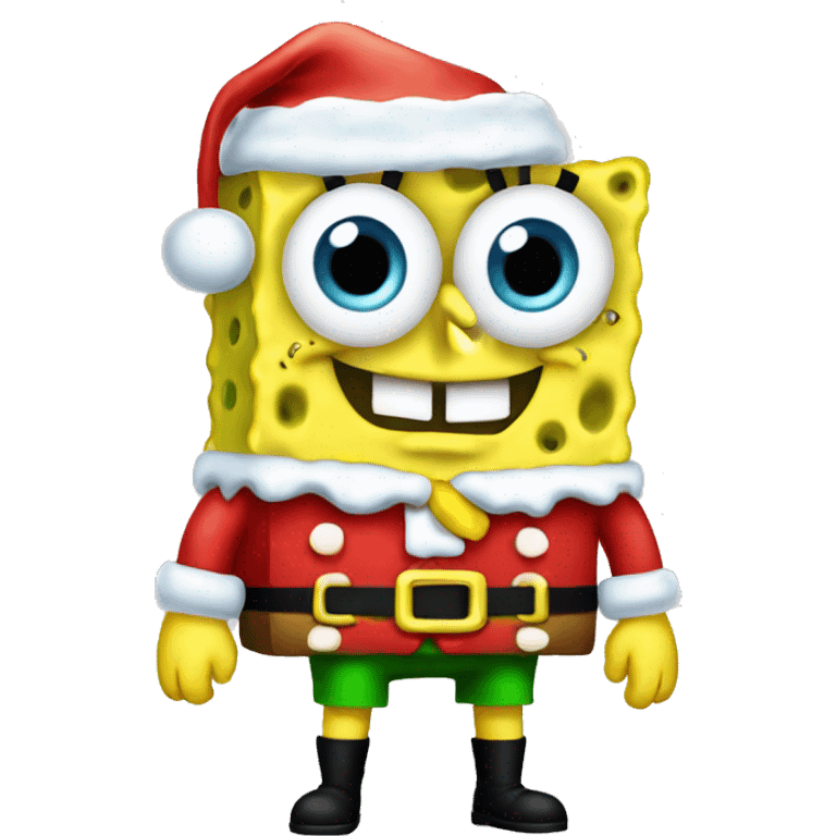 SpongeBob in Christmas outfit  emoji