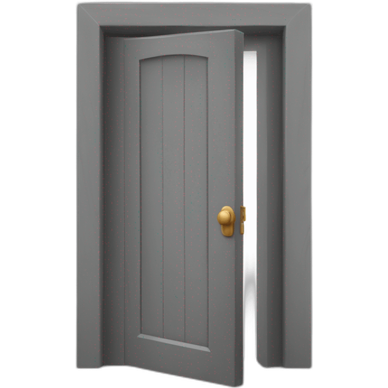 open door wood color gray style perpective emoji