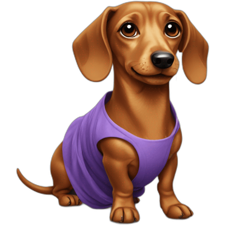 Dachshund whith dress emoji