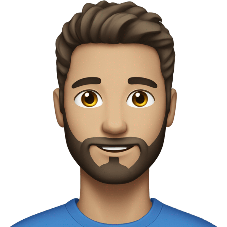 brunette male with blue eyes medium hair short beard emoji