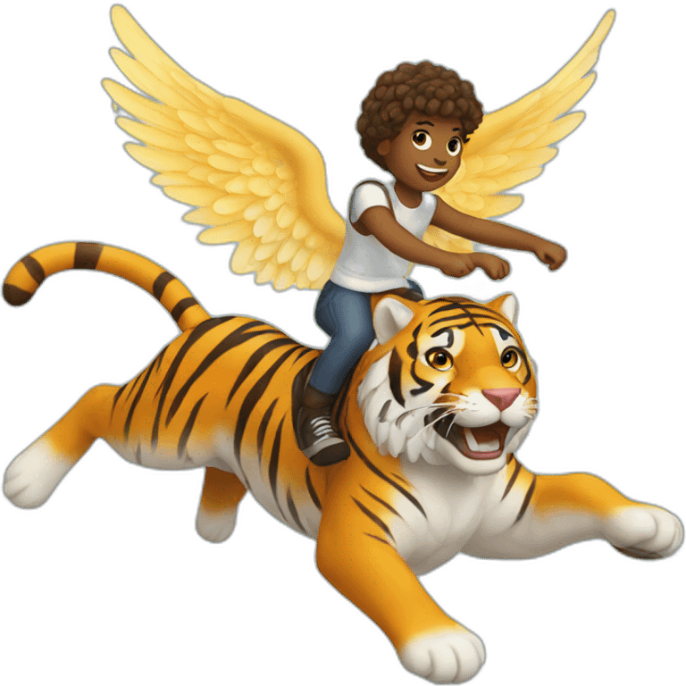 Angel riding Tiger emoji