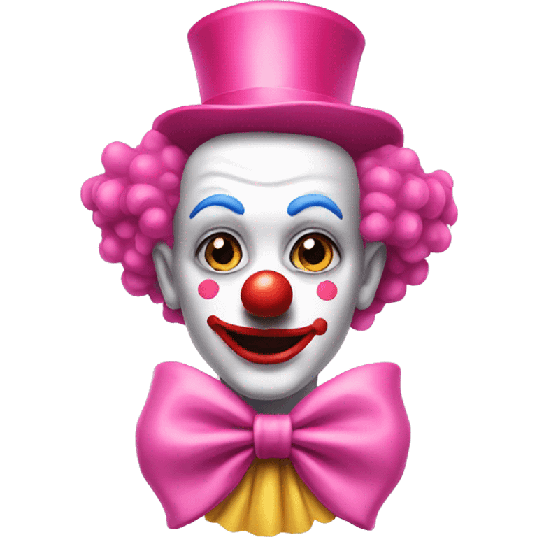 Clown with pink bow emoji