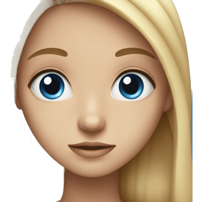 girl blue eyes long hair emoji