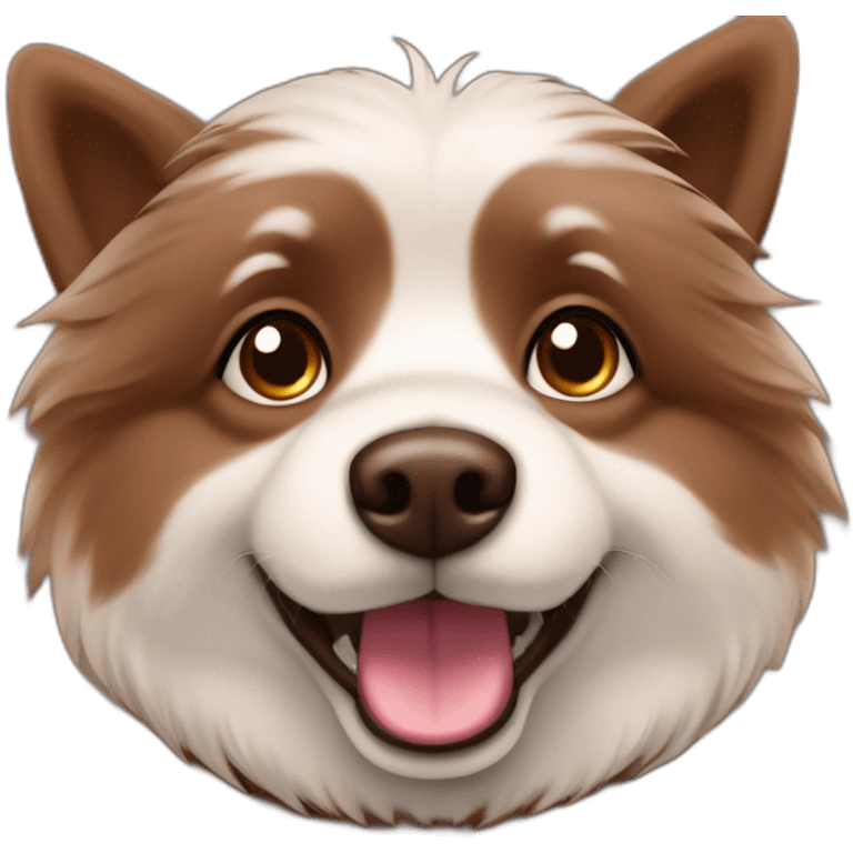 Spitz Barney dog chocolate brown colour  emoji