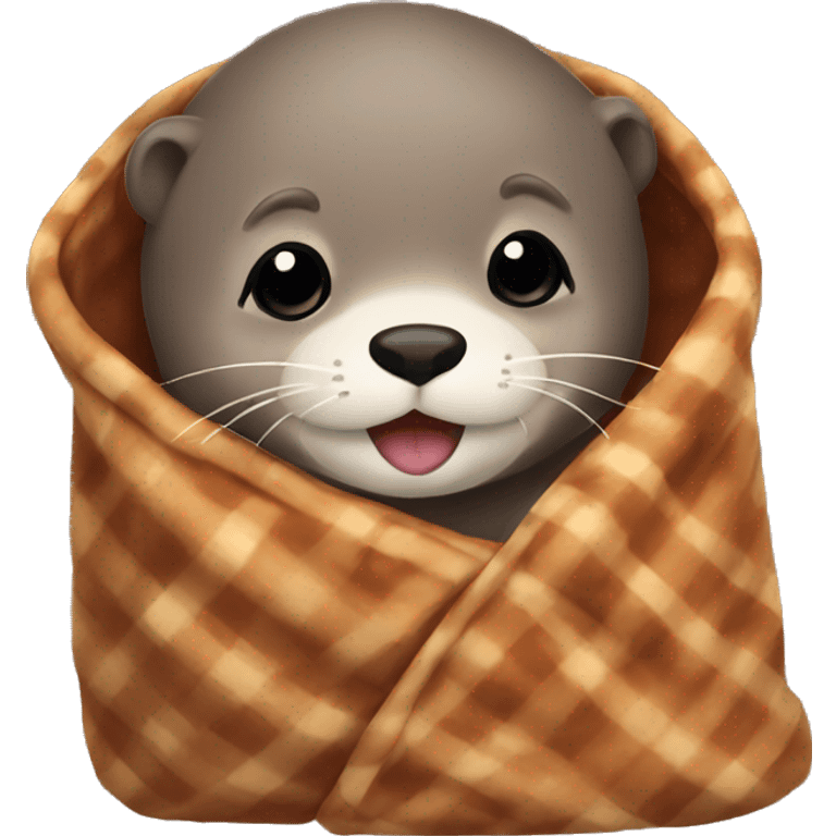 otter cozy in blanket emoji