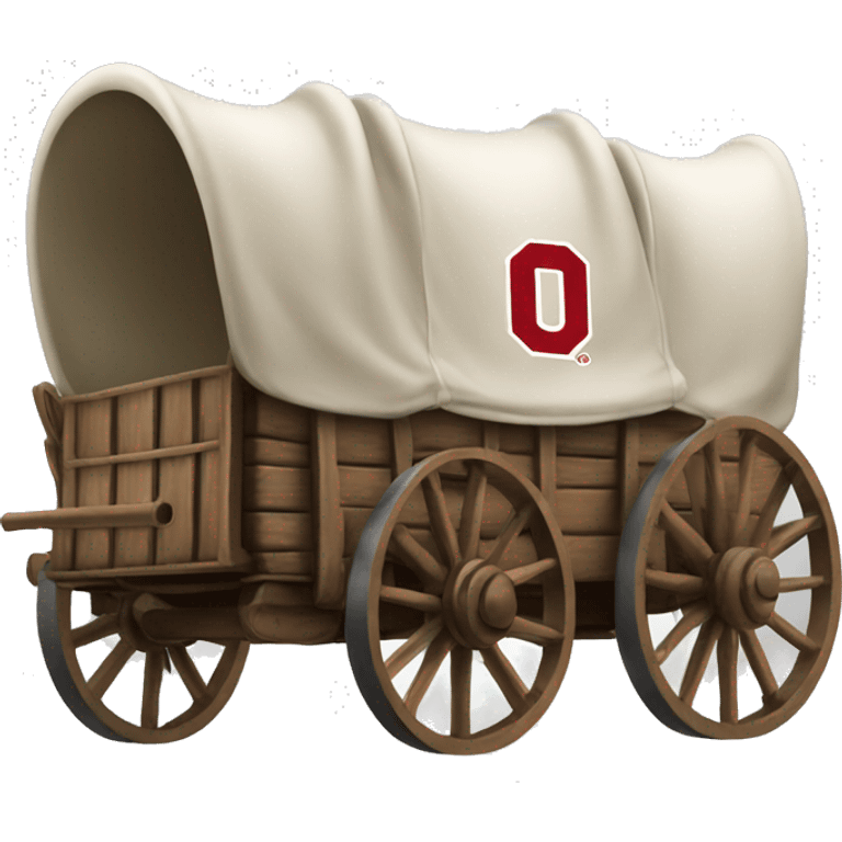 Covered wagon with OU logo emoji