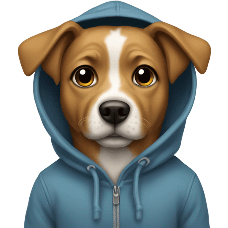 Dog wearing hoodie emoji