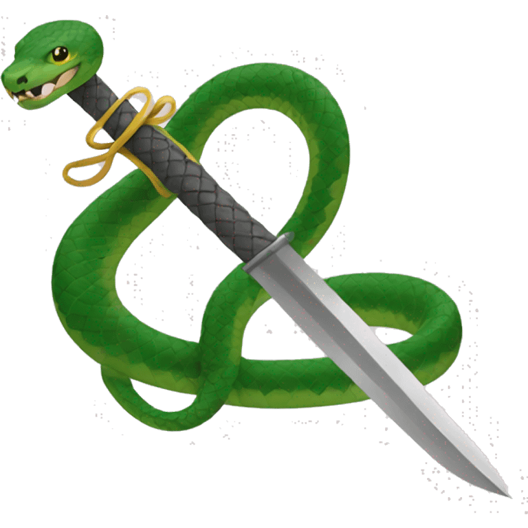 Snake slithering around sword  emoji