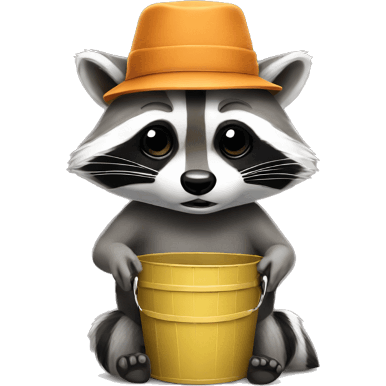 Raccoon with a bucket hat  emoji