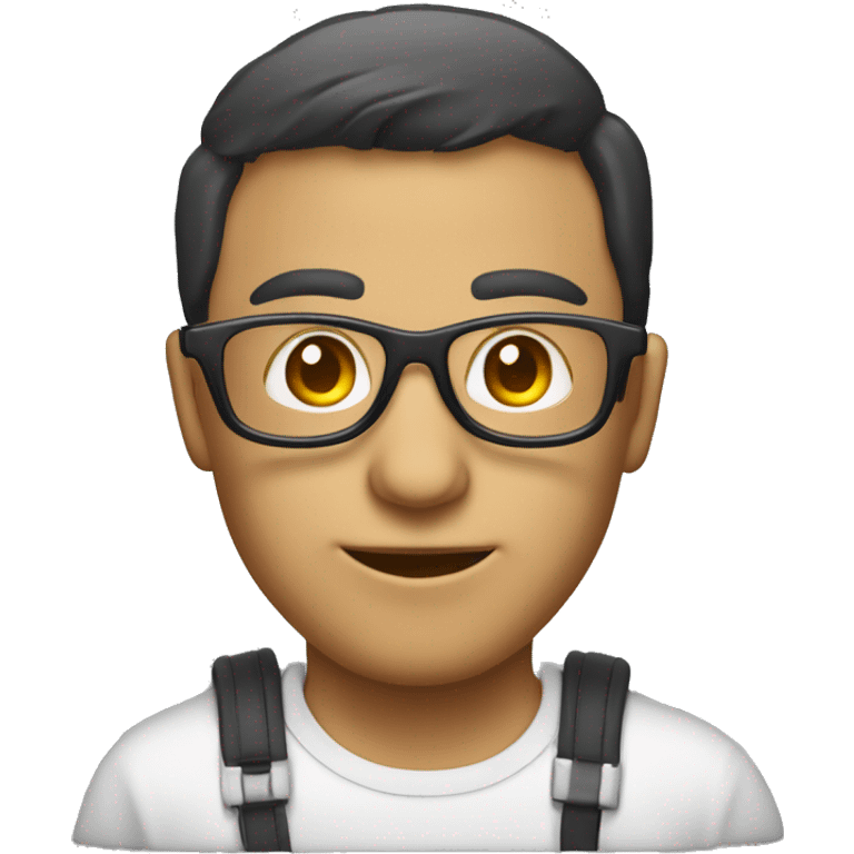 generer emoji jeune cadre avec des lunettes et un ordinateur emoji