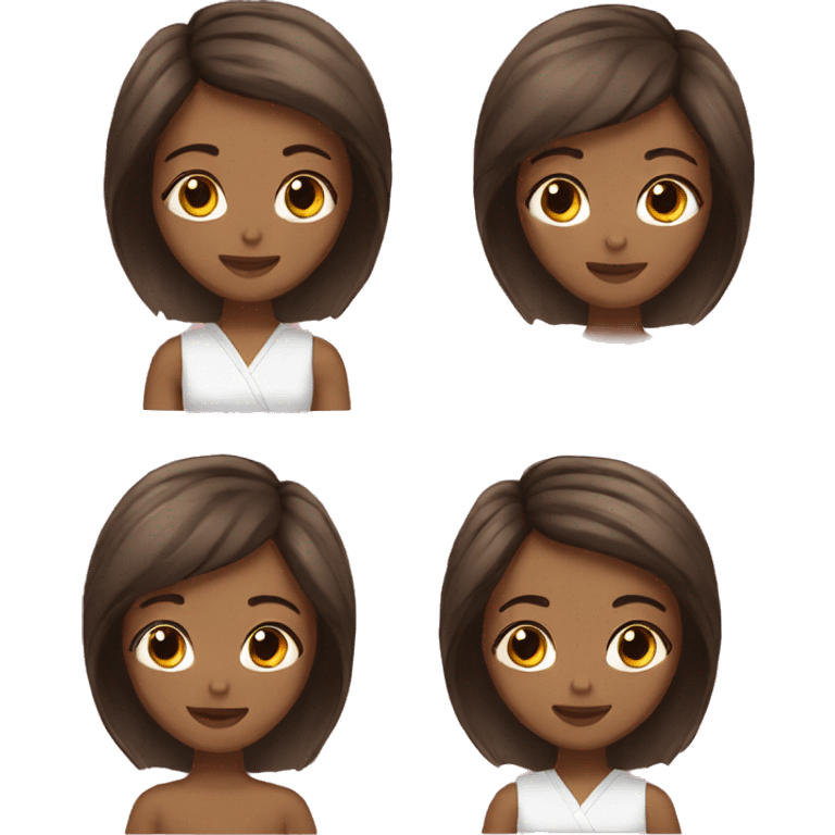 Girl spa Brown hair emoji