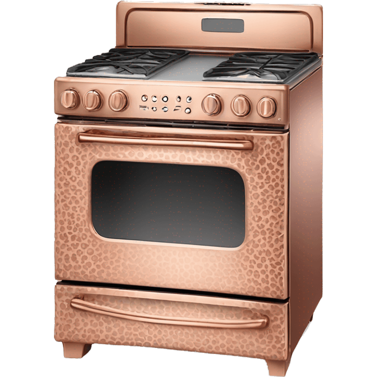 Realistic rose gold stove oven decorated in rose gold leopard print pattern. emoji