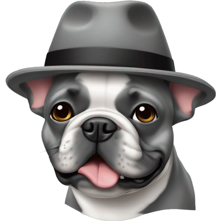 Gray French bulldog in a kippa emoji