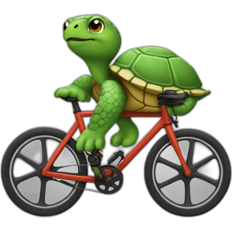 Turtle riding a roadbike emoji