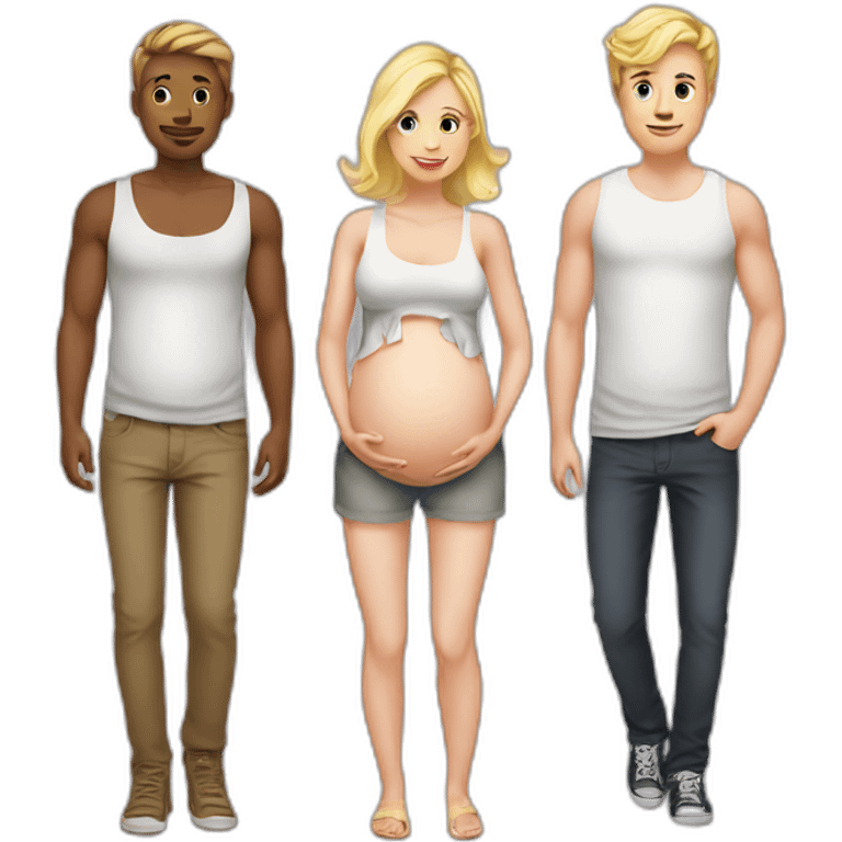 Gay Best friends & blond pregnant love emoji