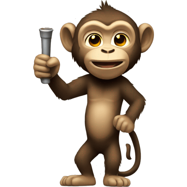 un macaco con una antorcha  emoji