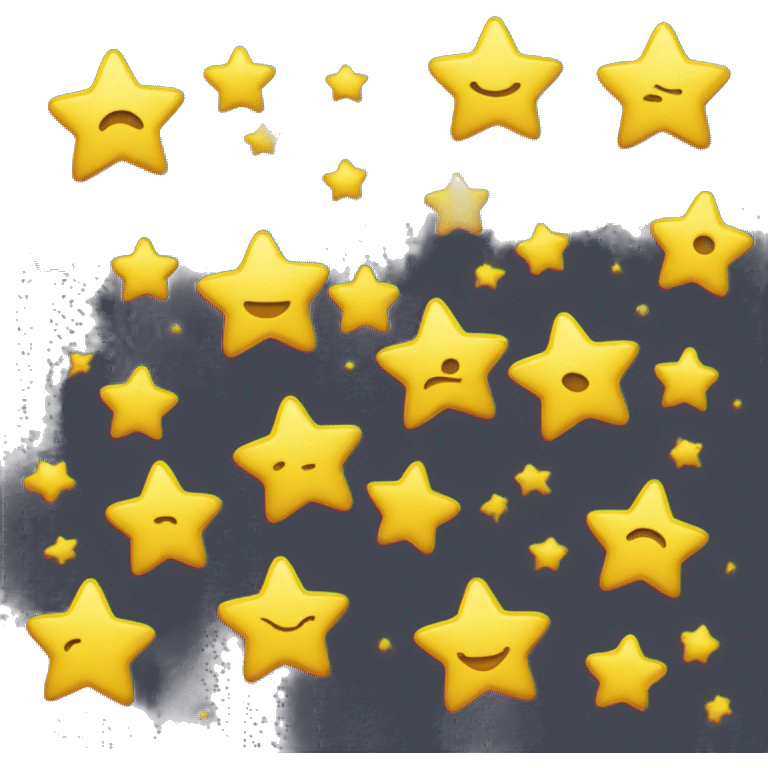 5 estrellas en desorden amarillas emoji