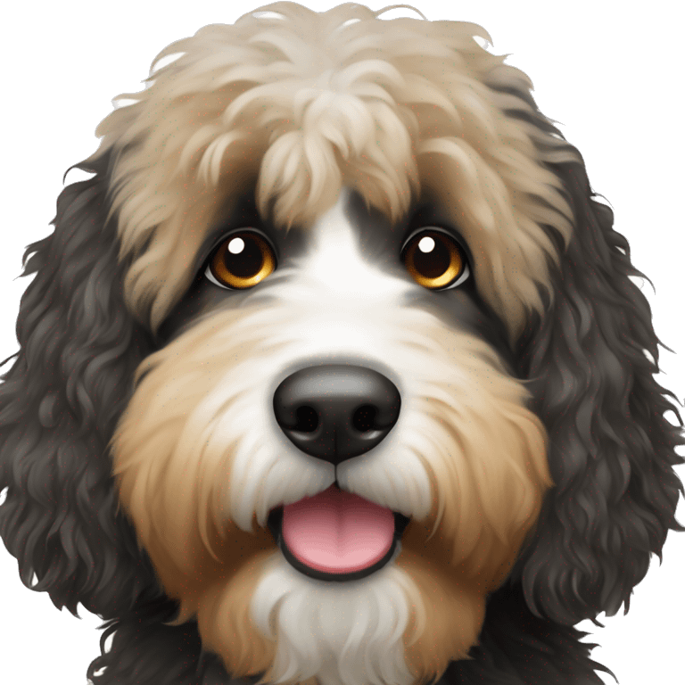 Bernedoodle with fringe over eyes emoji