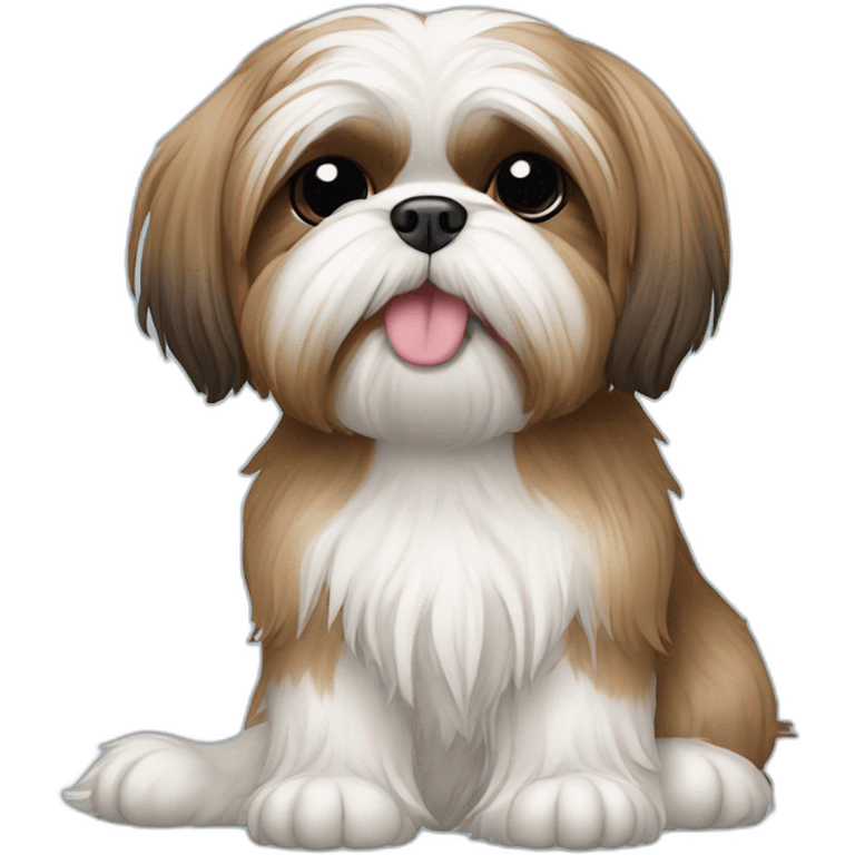 Shih tzu sitting in front of computer emoji