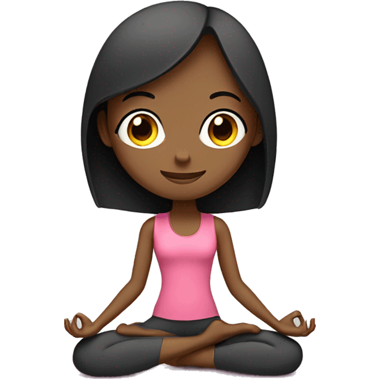 A girl doing yoga in a yoga mat  emoji