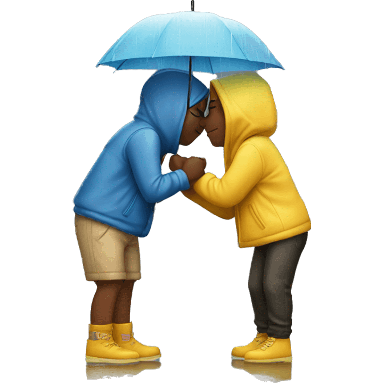 me and my bestfriend kissing in the rain  emoji