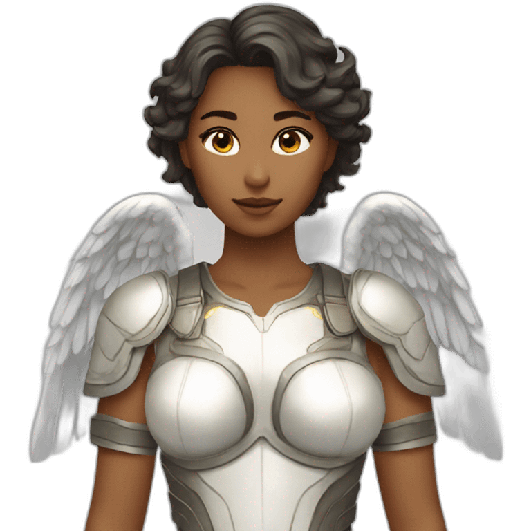 Female angel halo wings armor emoji