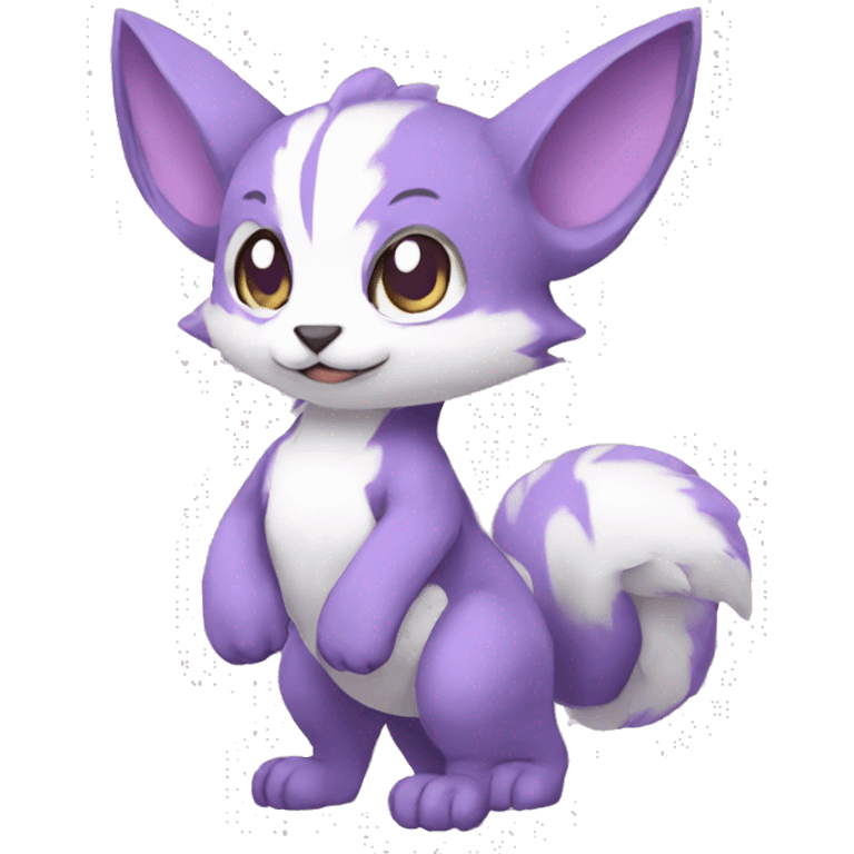 Cute cool purple white animal hybrid Fakemon full body emoji