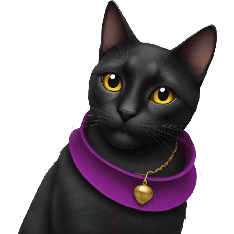 Black cat with jester collar on neck  emoji