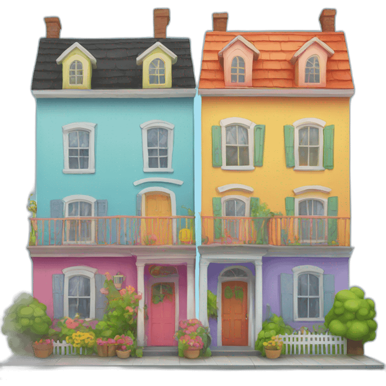 Colorful houses emoji