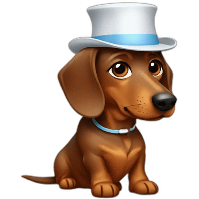 Dachshund brown, doctor hat emoji