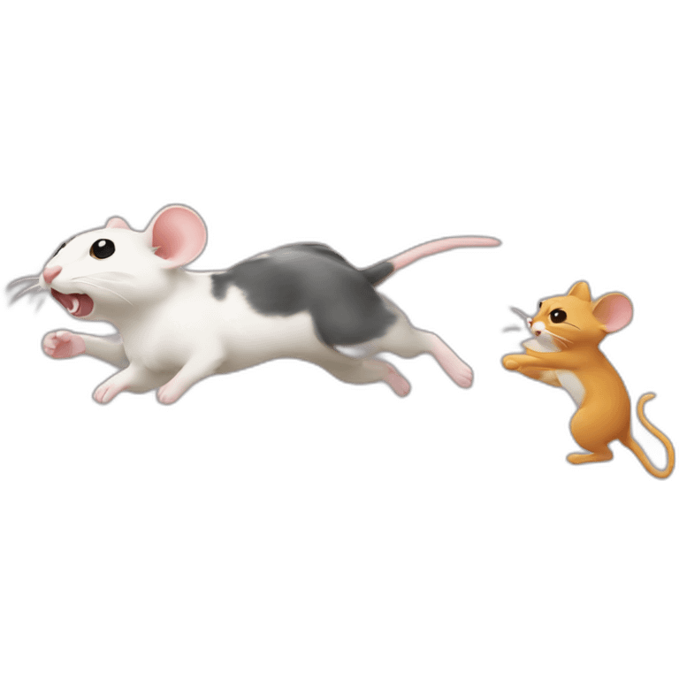 mice chasing cat emoji