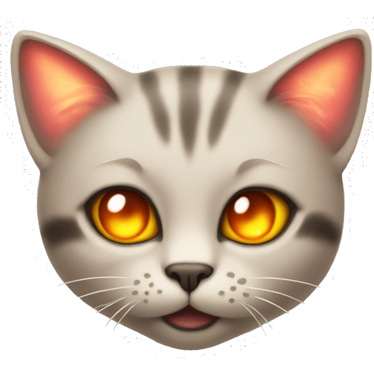 Cat with fire in eyes and wings  emoji