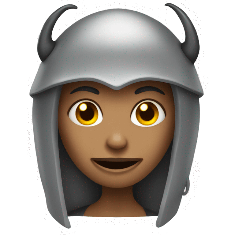 Scary woman with horned helmet emoji