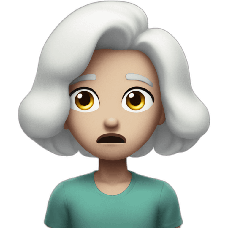 white steven universe character from steven universe series looks worried emoji