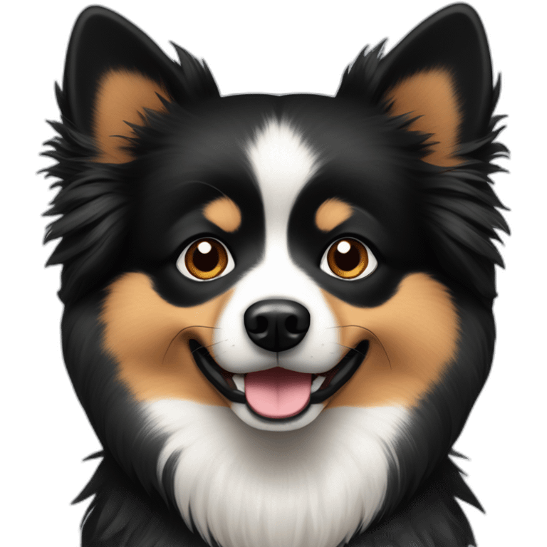 black dog German spitz emoji