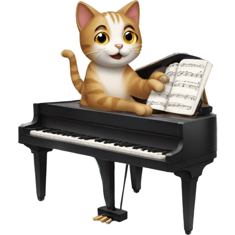 Cat playing piano emoji