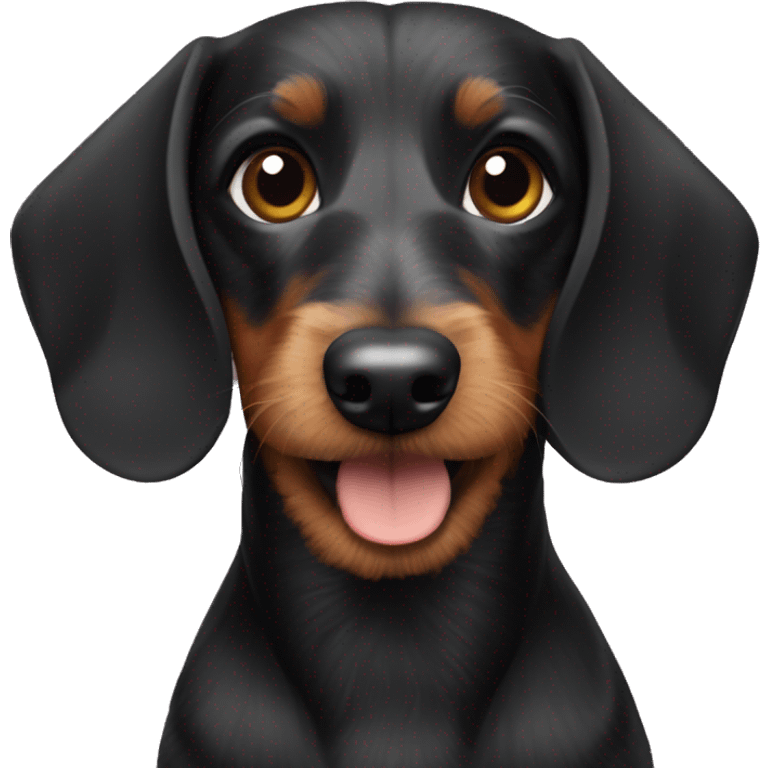 Black wirehaired dachshund  emoji