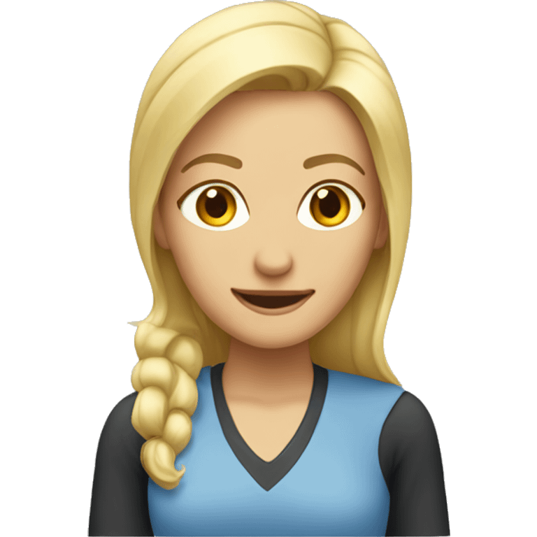 blonde female computer trainer emoji